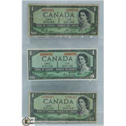 1954 LOT OF 3 CANADA DEVIL'S FACE VARIETY CANADA