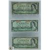 Image 1 : 1954 LOT OF 3 CANADA DEVIL'S FACE VARIETY CANADA