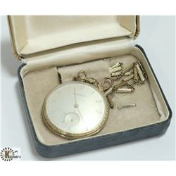 VINTAGE BULOVA POCKET WATCH ON CHAIN