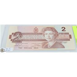 1986 $2 CANADIAN BILL SERIAL #EGN5450545