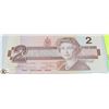 Image 1 : 1986 $2 CANADIAN BILL SERIAL #EGF3639710