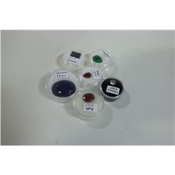 LOT OF 6 VARIOUS RUBY, EMERALD, SAPPHIRE