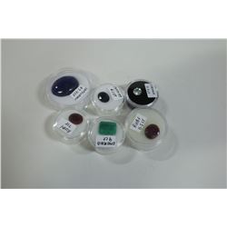 LOT OF 6 VARIOUS RUBY, EMERALD, SAPPHIRE
