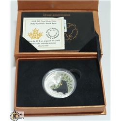 2015 FINE SILVER BABY BLACK BEAR CANADA $20 MINT