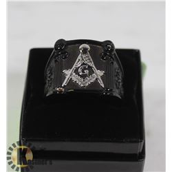 BLACK MASONIC RING SIZE 15