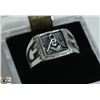 Image 1 : MASONIC SYMBOL RING SIZE 13
