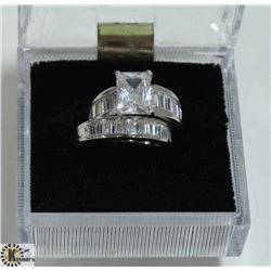 STERLING SILVER CZ WEDDING SET SIZE 5