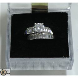 STERLING SILVER CZ WEDDING SET SIZE 6
