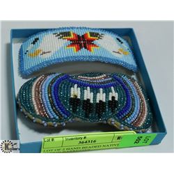 LOT OF 2 HAND BEADED NATIVE DESIGN BARRETTES