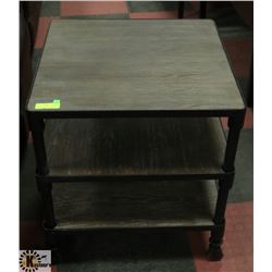 NEW HEAVY DUTY RUSTIC 3 SHELF TABLE ON CASTORS