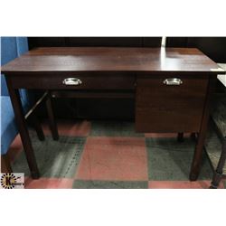 SMALL WOOD DESK WITH  FILE DRAWER, 44 X 20 X 30