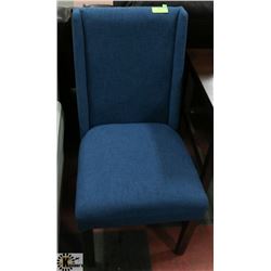 BLUE FABRIC SIDE CHAIR