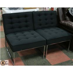 PAIR OF GREY FABRIC CHAIRS, 26 INCH WIDE