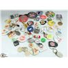 Image 1 : BAG OF COLLECTOR KEYCHAINS AND BUTTONS