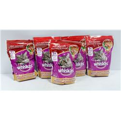 5 BAGS WHISKAS DRY CAT FOOD 670G PER BAG