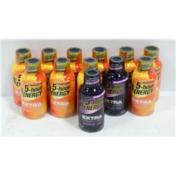 12 BOTTLES OF 5-HOUR ENERGY, GRAPE & PEACH MANGO