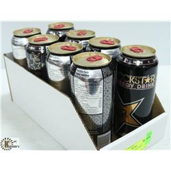 8 CANS OF ROCKSTAR ENERGY DRINKS