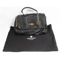 RED DRAGON WOMENS DESIGNER BLACK LEATHER