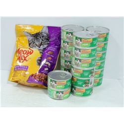 BAG OF ASSORTED FRISKIES WET CAT FOOD & MEOW