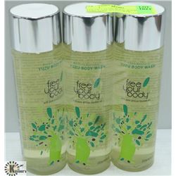 LOT OF 3 YUZU BODY WASH WITH  PURE AFRICAN BAOBAB