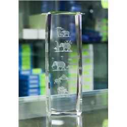 CRYSTAL HOLOGRAM ELEPHANT DISPLAY PIECE