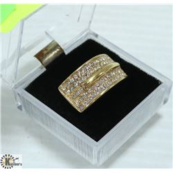GOLD PLATED CZ STONE LADIES  RING SIZE 7-1/2