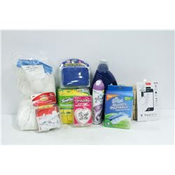 BOX W/NEW HOUSEHOLD ITEMS INCL. BISSELL