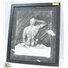 Image 1 : FRAMED MALE SKETCH ART PICTURE 27 X 32