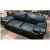 Image 1 : "ITALSOFA" BRAND BLACK LEATHER OVERSIZE