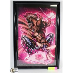 FRAMED GAMBIT PRINT, SIGNED HUGH ROOKWOOD