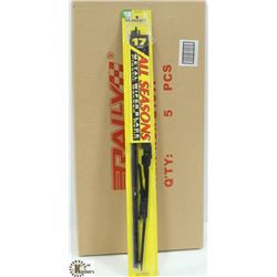 BOX OF 5 NEW 17" WIPER BLADES