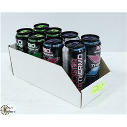 LOT OF 8 ROCKSTAR BLU RAZ & APPLE ENERGY DRINKS