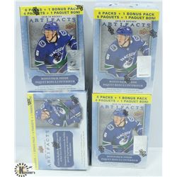 LOT OF FOUR 2018-19 UPPER DECK ARTIFACTS 7 PACK