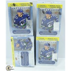 LOT OF FOUR 2018-19 UPPER DECK ARTIFACTS 7 PACK