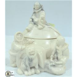 IGLOO & ESKIMO SCULPTURE- PEARLITE MARBLE