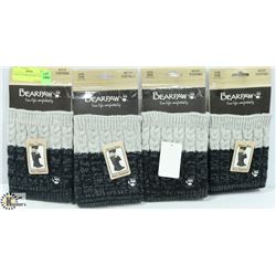 4 PAIR OF BEARPAW BOOT TOPPERS