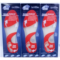LOT OF 3 GEL GENIE GEL INSOLES LADIES SIZE 5 - 8.5