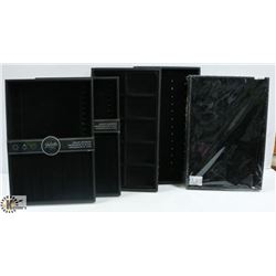 LOT OF 5 JEWELLERY ORGANIZER DISPLAY TRAYS,
