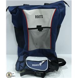 ROOTS ROLLING BAG WITH EXTENDABLE HANDLE, COMES