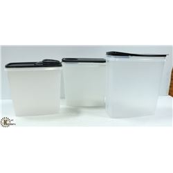LOT OF 3 TUPPERWARE CEREAL KEEPERS, 2 ARE BRAND