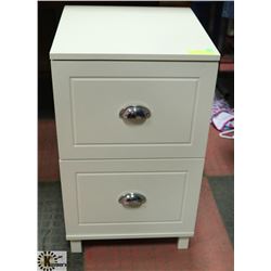 BEIGE 2 DRAWER WOOD FILING CABINET, 16 X 17 X 27