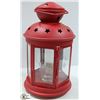 Image 1 : LARGE RED METAL & GLASS GARDEN CANDLE