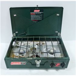 GREEN COLEMAN PROPANE CAMP STOVE -