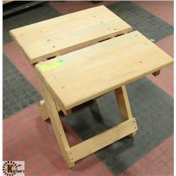 SOLID WOOD FOLD-AWAY SEAT/SIDE TABLE -