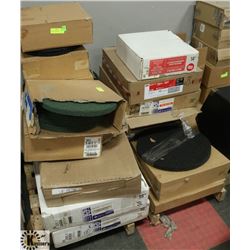 PALLET WITH BURNISHING PADS, BUFFER PADS & MORE