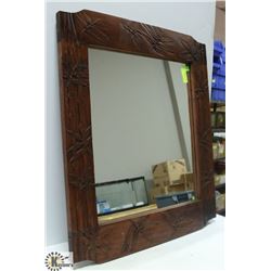 SOLID HAND CARVED WOOD FRAMED