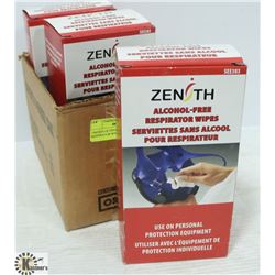 3 BOXES OF ZENITH ALCOHOL FREE RESPIRATOR WIPES