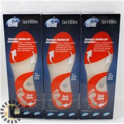 3 PAIRS OF NEW GEL GENIE INSOLES MEN'S SZ 5 - 8