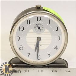VINTAGE SILVER BELL ALARM CLOCK