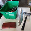 Image 1 : GREEN BIN OF HAMMERS AND HAND TOOLS